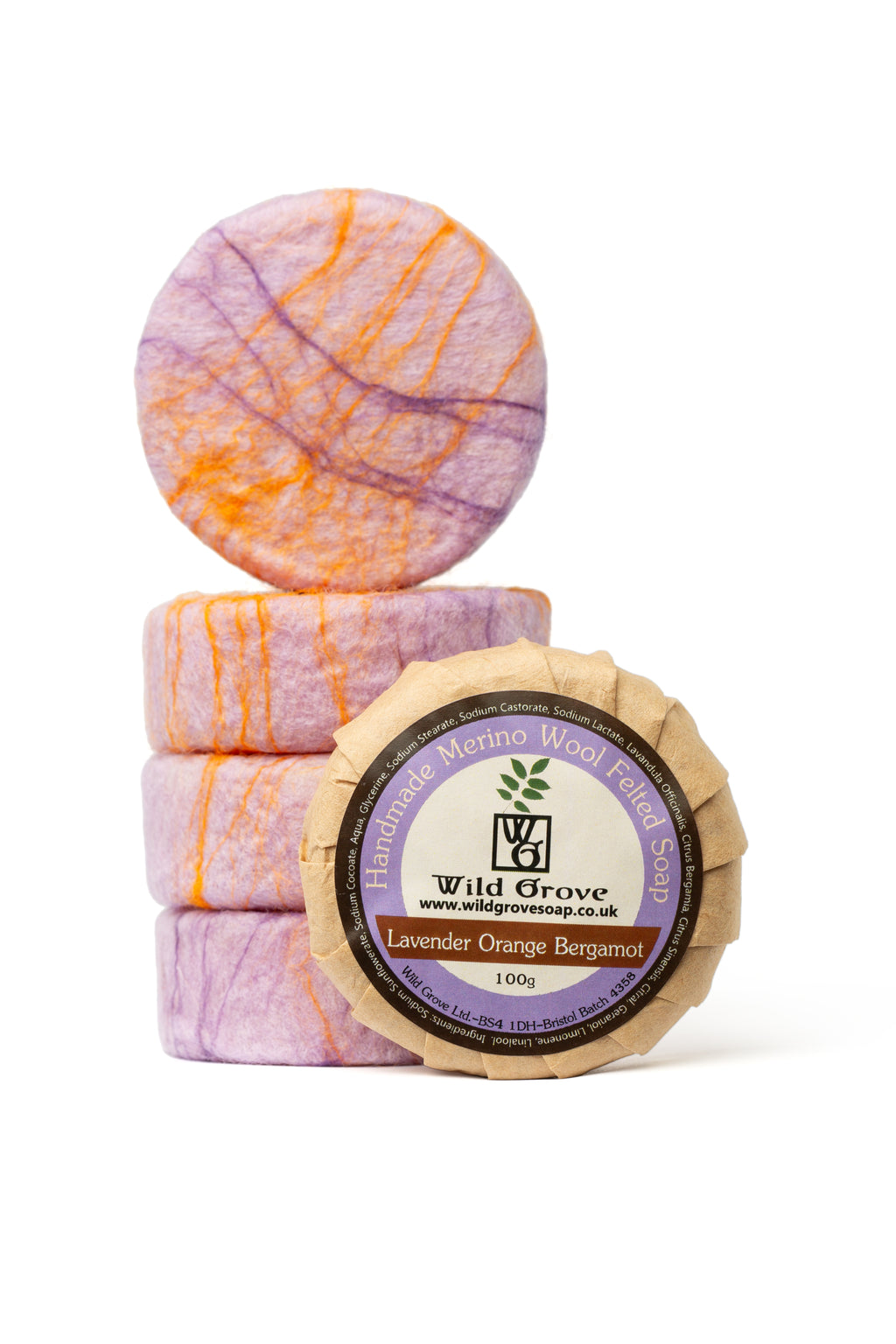 Lavender Orange Bergamot Felted Soap