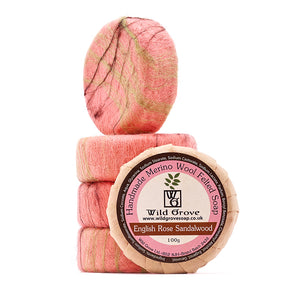English Rose and Sandalwood Felted Soap - Wild Grove